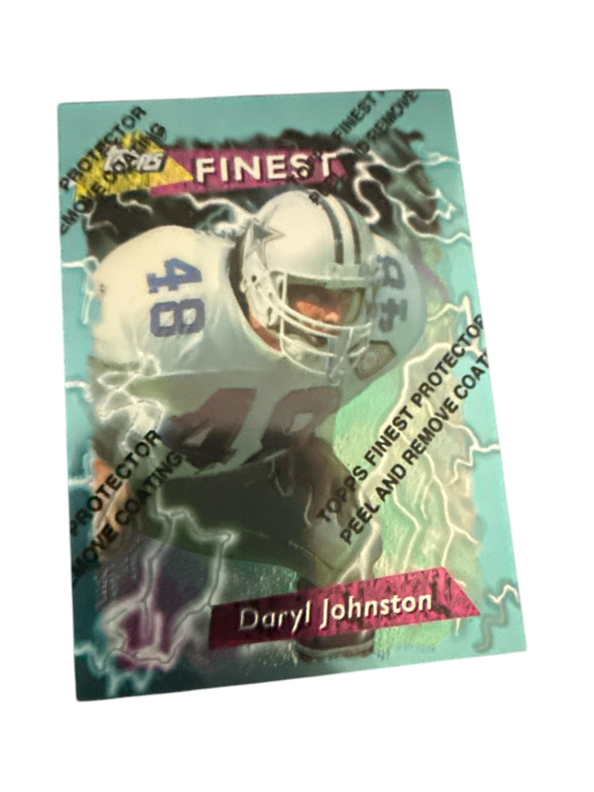 1995 Topps Finest Daryl Johnston Refractor #89 Cowboys Excellent Condition