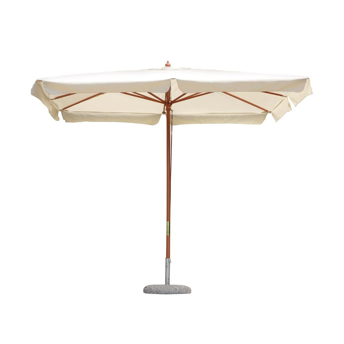 Parasol de jardin rectangulaire 3x2 bois mât central Solava beige
