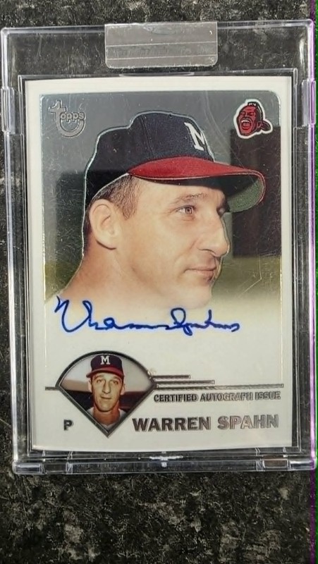 2003 TOPPS RETIRED SIGNATURE EDITION WARREN SPAHN AUTO BRAVES AUTOGRAPH