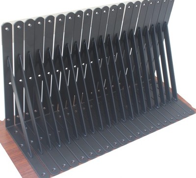 4 Pack L12 x H 8'' Black Heavy Duty Shelf Brackets with Screws Metal Shelf Bra...