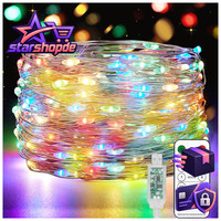 Lichterkette 10M 100 LED Kupferdraht Mit Timer Fernbedienung Wasserdicht
