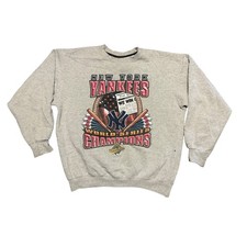Vintage Starter New York Yankees 1996 World Series Sweatshirt Mens Gray USA Made