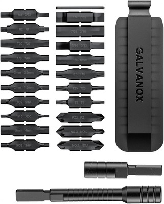 Galvanox 23PC Bit Kit for Leatherman   Extender , Hex Adapter, Case (Black)