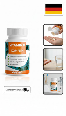 Vitamin B Komplex 365 Tabletten - B Komplex mit B12 - alle 8 B-Vitamine (B1, B2,