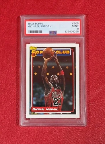 1992-93 Topps #205 Michael Jordan Chicago Bulls NBA Card PSA 9