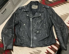 vintage 1970s Wilson's Leather Biker Moto Jacket - Perfecto - Size 44