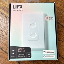 LIFX Smart Switch 2-Button Single Pole WiFi 120V White Alexa/Google