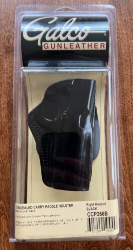 Galco Concealed Carry Paddle Holster For Colt 4 1/4” 1911 Right in Black/Havana - Picture 1 of 4