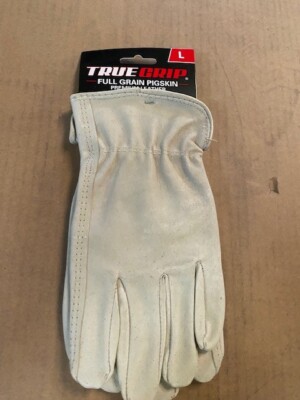True Grip 9333 Full Grain Premium Pigskin Leather Work Gloves, Large (NEW)
