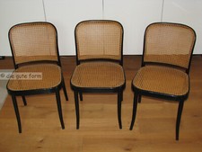 Design probabilmente JOSEF HOFFMANN N° A 811: -- 3x sedia in legno curvato, faggio, intreccio tubolare