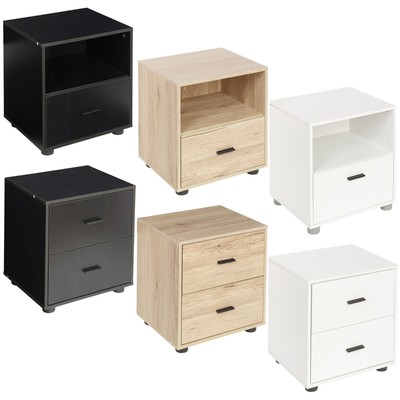 1 Or 2 Drawer Wooden Bedside Table Cabinet Bedroom Furniture