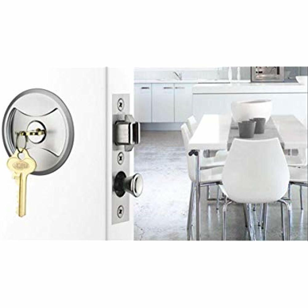 Keyed Pocket Sliding Door Lock CL4ENTR Matte Silver eBay