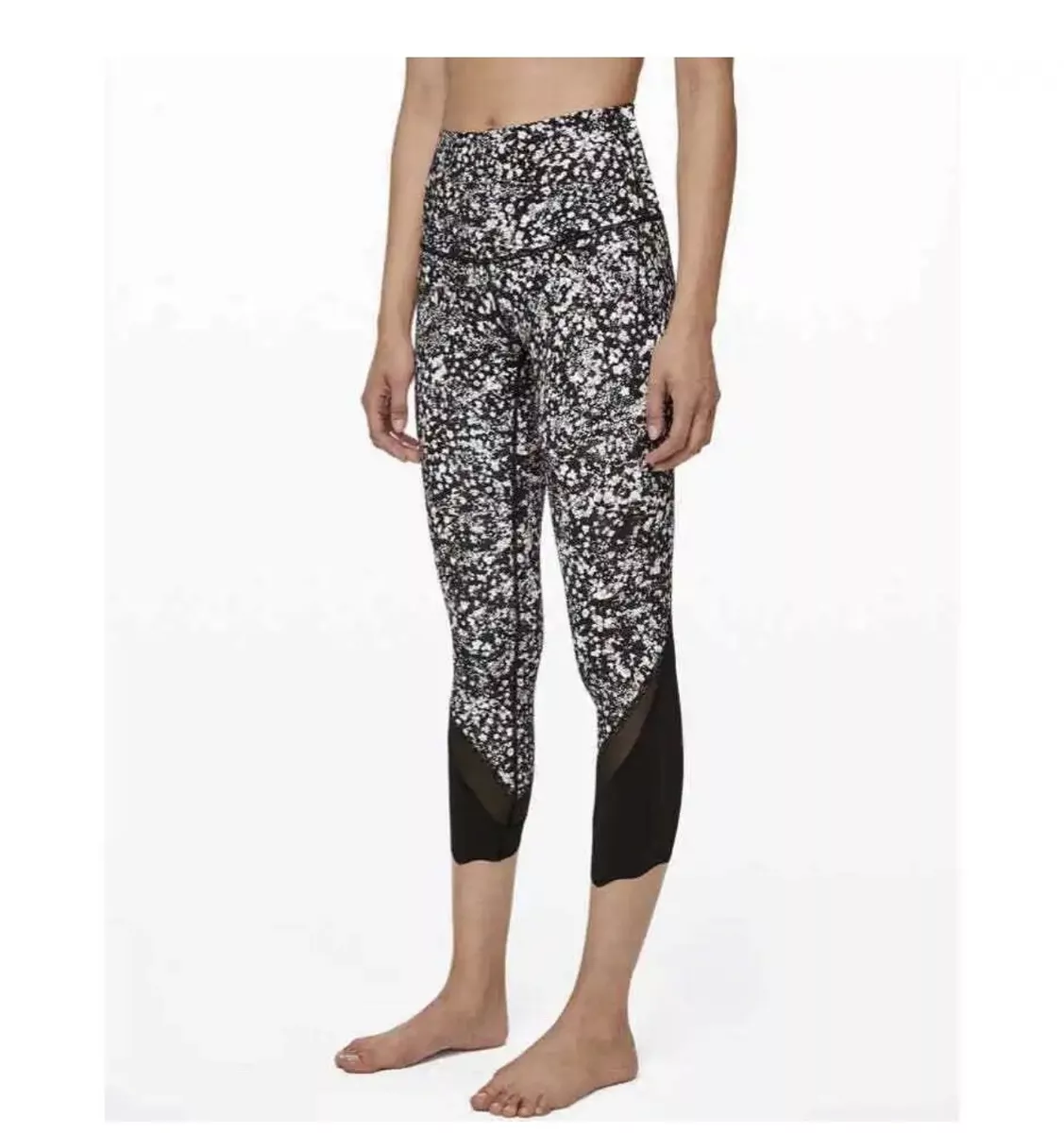 Lululemon Wunder Under Crop II *Roll Down Scallop Legging Floral Spritz 4  or 6