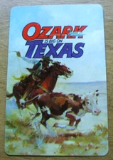 1 Single Vintage Swap Playing Card Airlines OZARK IS BIG ON TEXAS Cowboy Horse