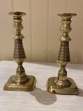 2 Victorian Antique Brass Candlesticks Candle Sticks Great Condition For Age