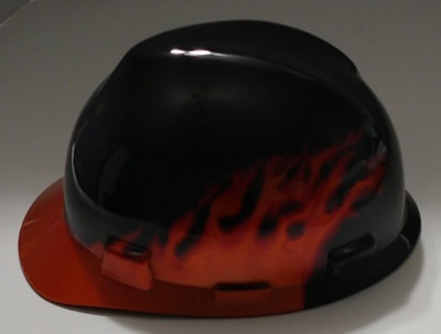 V-Gard Safety Hard Hat MSA Freedom Series Protective Helmet M Black Fire NEW