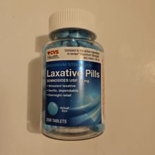 CVS Maximum Strength Sennosides USP Laxative Tablets 25 mg 250 Ct Exp 10/2026+