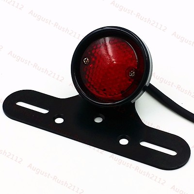 Black Motorcycle Bracket LED Tail Brake Light for Harley Bobber
