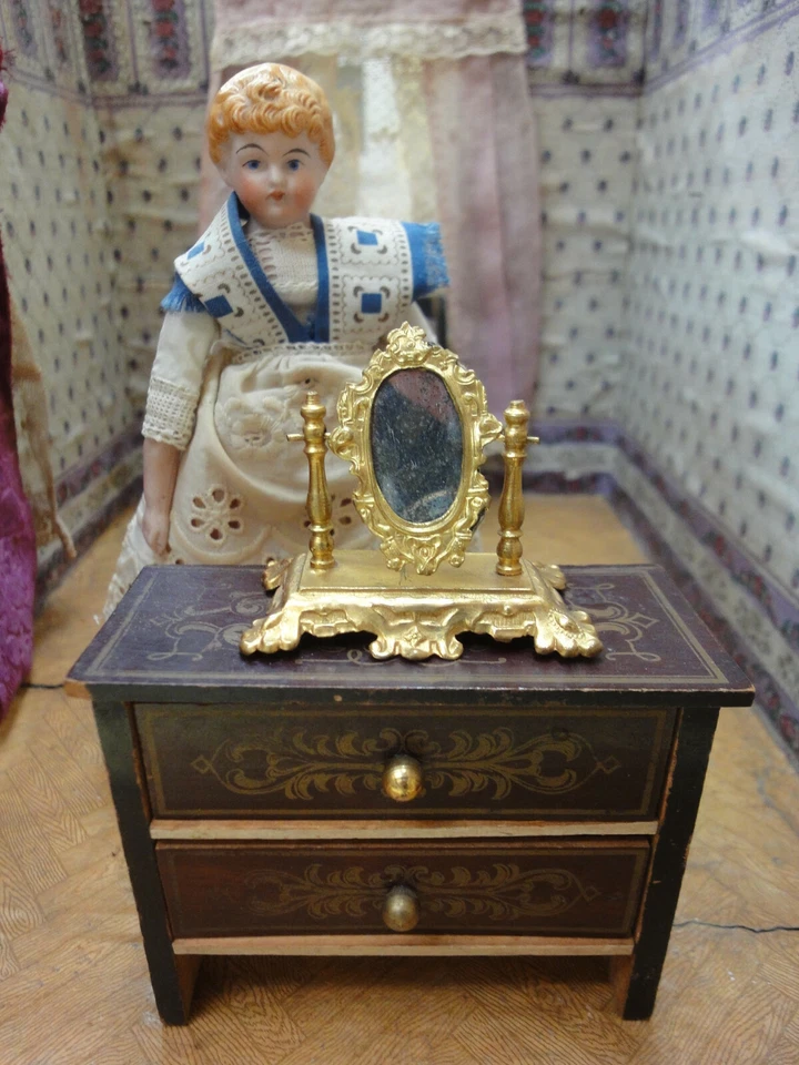 Alter Schminkspiegel Erhard & Söhne für antike Puppenstube Gottschalk Haus - Bild 2 von 4