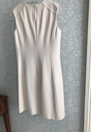 Piazza Sempione Sz 8 Cream Pleated Ruffle Ponte Knit Sheath Dress IT 42 NWT NEW - Picture 5 of 13