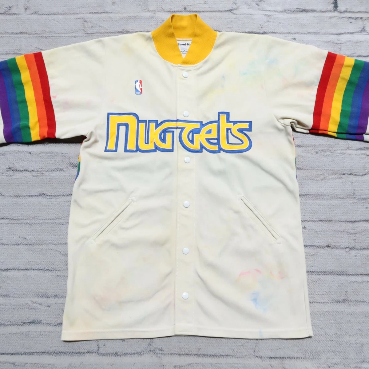 Vintage Rare Denver Nuggets Basketball Warmup Jacket Authentic Game Worn Used