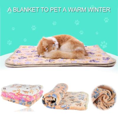 Pet Dog Cat Puppy Kitten Soft Blanket Doggy Warm Bed Mat Paw Print Cushion  Sofa