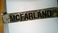 MILITARY PATCH SEW ON NAME TAPE TAG DIGITAL ACU WITH NAME MCFARLAND