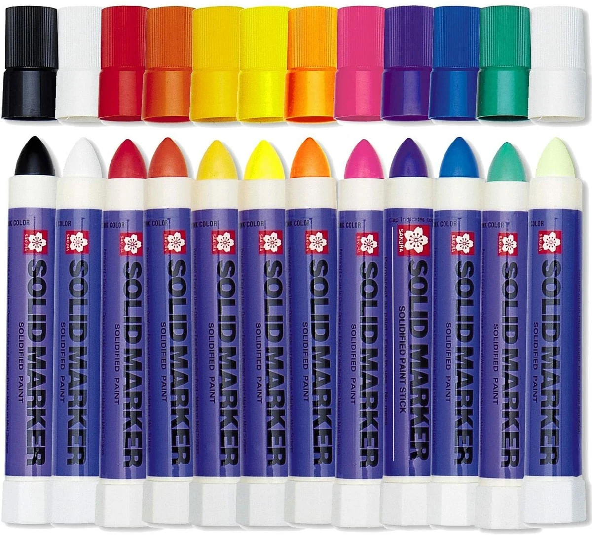 Sakura Solid Paint Permanent Marker, Bullet Tip, Pack of all 12 Colors