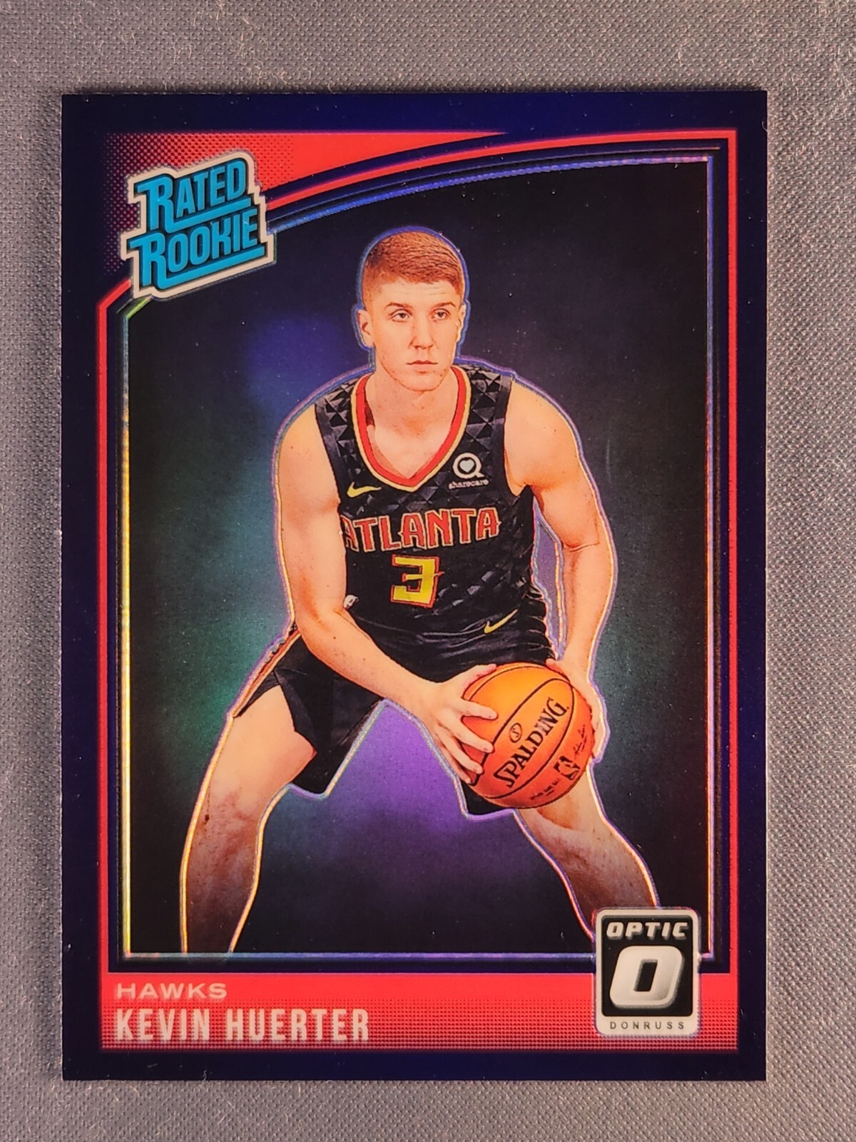 2018-19 Panini Optic #184 Kevin Huerter Rated Rookie RC Purple Holo Prizm SSP