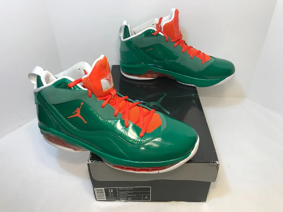 🔥Nike Air Jordan Melo M8 verde/naranja Miami Hurricanes 469786 325 - para hombre 12🔥 Foto 3 de 4