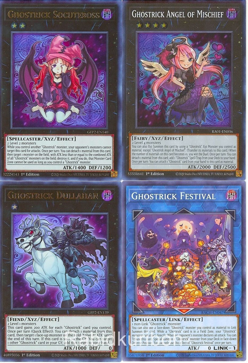 Yugioh Ghostrick Set - Dullahan + Angel of Mischief + Festival + Socuteboss  | eBay