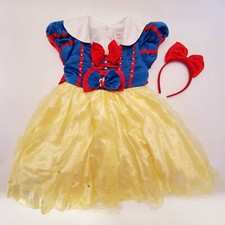 Snow White Disney Costume Toddler Kids Girls Dress with Bow Headband Size 4T
