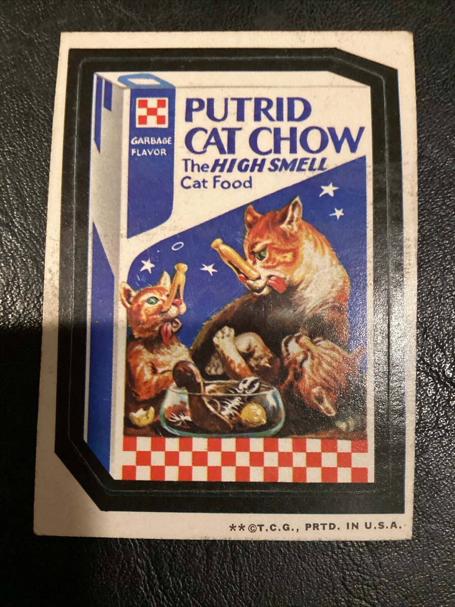 1973 Topps Original Wacky Packages 2nd Series Purid Cat Chow White