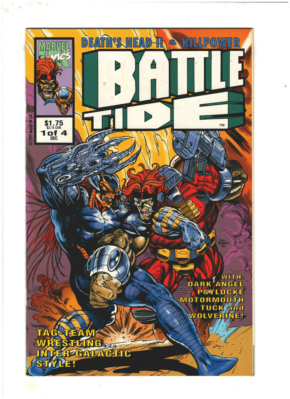 Battletide #1 VF+ 8.5 Marvel UK Comics 1992 Death's Head II & Killpower
