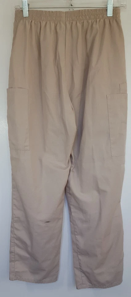 Pantalones Médicos Cherokee Workwear Cintura Elástica Tostados Para Mujer Pequeños Estilo 4 Bolsillos Foto 3 de 4