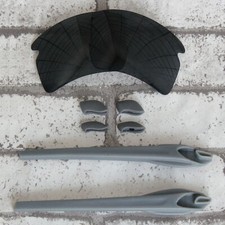 Gray Rubber Kits Black Replacement lenses for-Oakley Flak 2.0 XL Sunglass