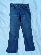 Vintage 70s 80s Lee Riders Faded Denim Union Made Jeans Size 33X32 Made In USA