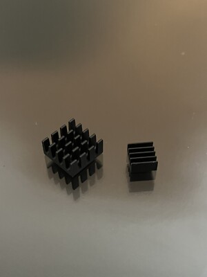 Black Anodized Heatsinks for Raspberry Pi zero, 2,3,4 Model B, A+ or B+ (Plus)