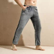 Men's Winter Long Johns Thermal Loose Pajamas Home Pants Warm Trousers L-4XL