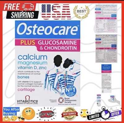 Osteocare Plus Glucosamine & Chondroitin 60 Tablets Bone & Joint Calcium Mg Zinc