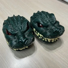 VTG Toho 1994 Trendmasters Godzilla Head Micro Battle Playset - Lot Of 2 Heads