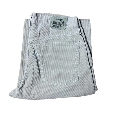 Vintage Levi's SilverTab Baggy Corduroy Pants Cream 34x30 - Image 1 of 4