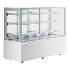 70 7/8" Square Glass White Refrigerated Bakery Display Case