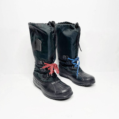 Vintage 90s Sorel Snowlion Snow boot black tall lined made in canada US 7 womens