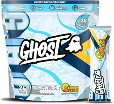 GHOST Hydration Packets, Lemon Crush, 24 Sticks, Electrolyte Powder - Drink... 