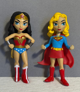Funko Co. 'Rock Candy' Series SET of TWO Supergirl & Wonderwoman Figurines