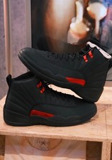 NEW Jordan 12 Bloodline Black Varsity Red CT8013-001 Retro Basketball Shoes