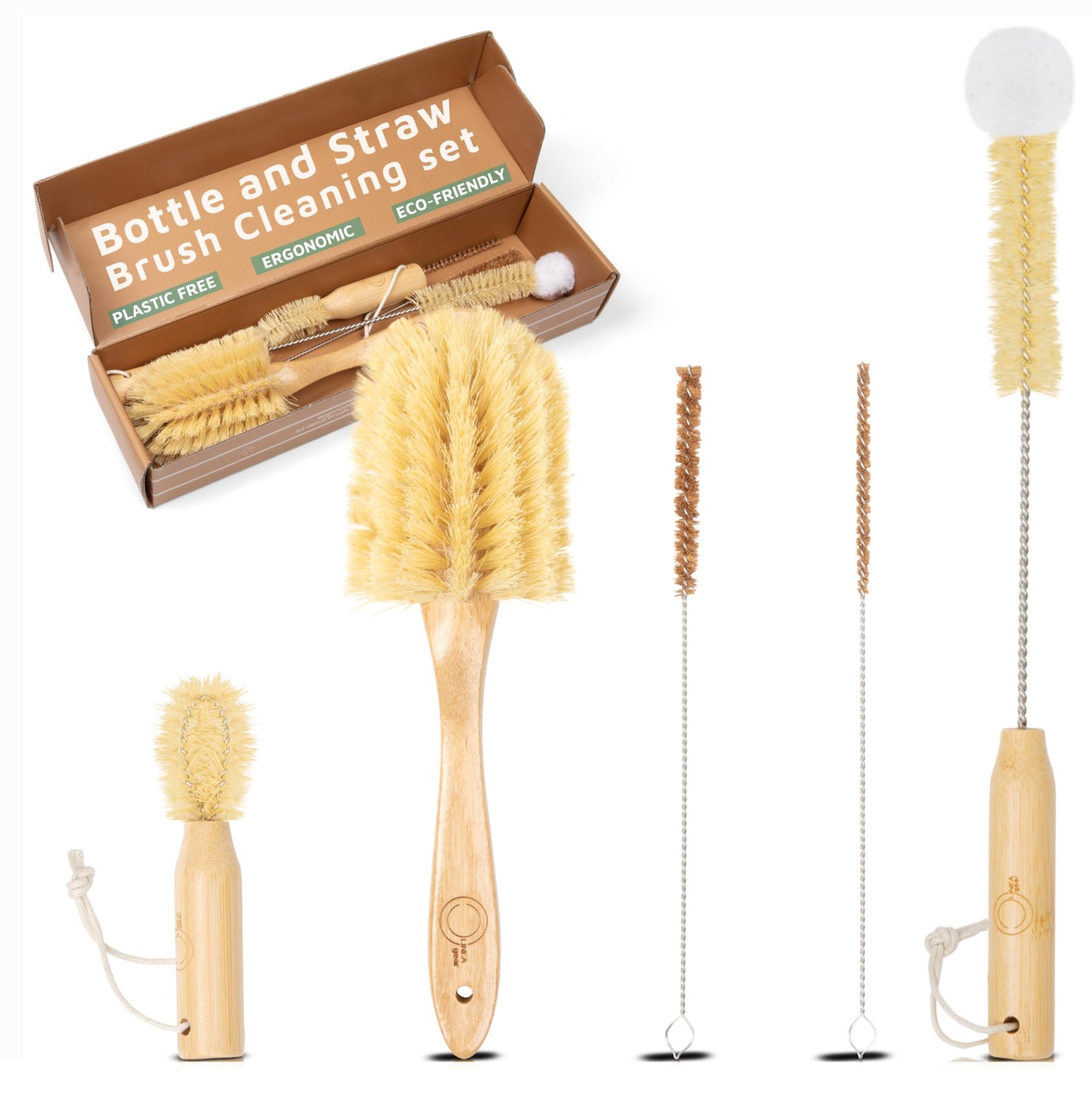 Brush Set &ndash; Natural, Eco-friendly Baby Bottle Brush Set & 
