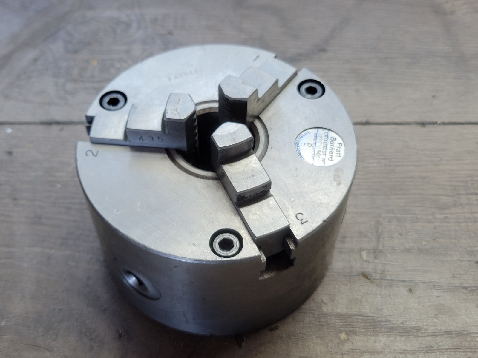 PRATT BURNERD 1278 5 " 3 JAW SCROLL CHUCK - PLAIN BACK