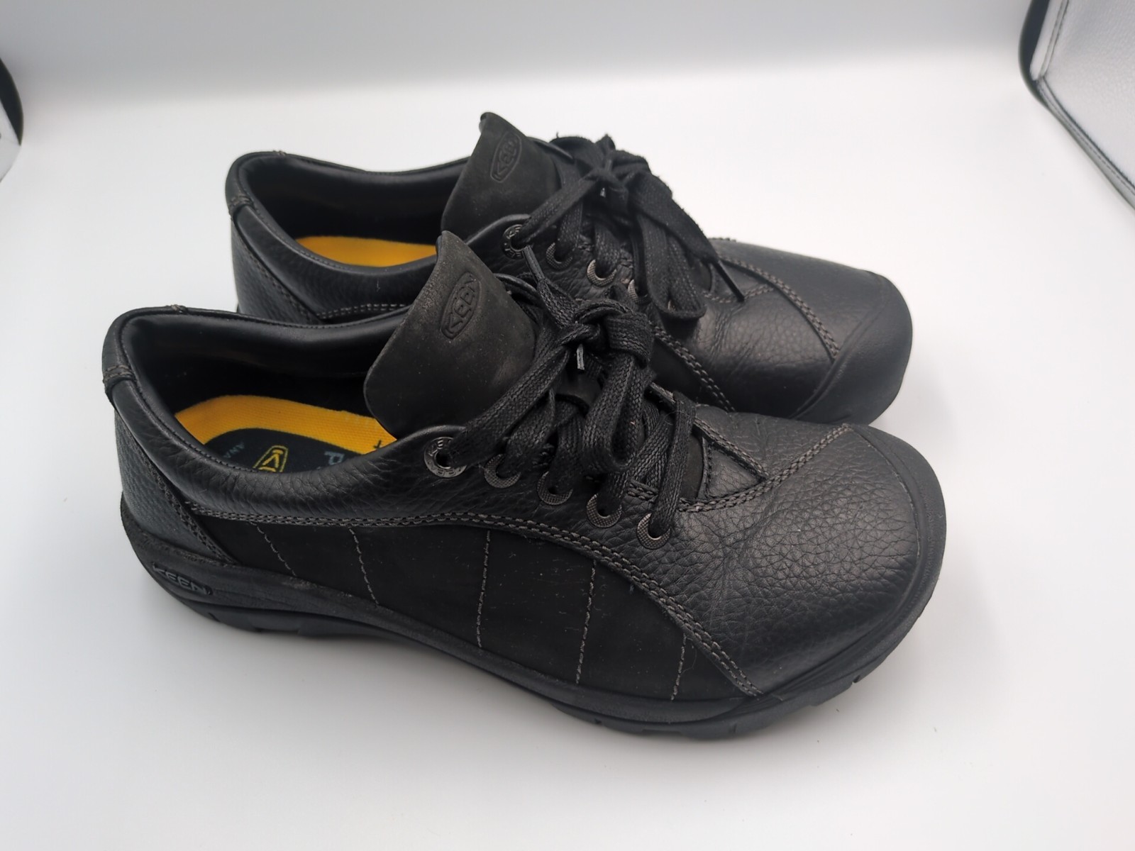 Sneakers Keen donna Presidio 1011400 nere in pelle escursionismo passeggio larghe 8